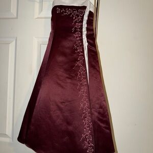 Maroon kids pageant dress